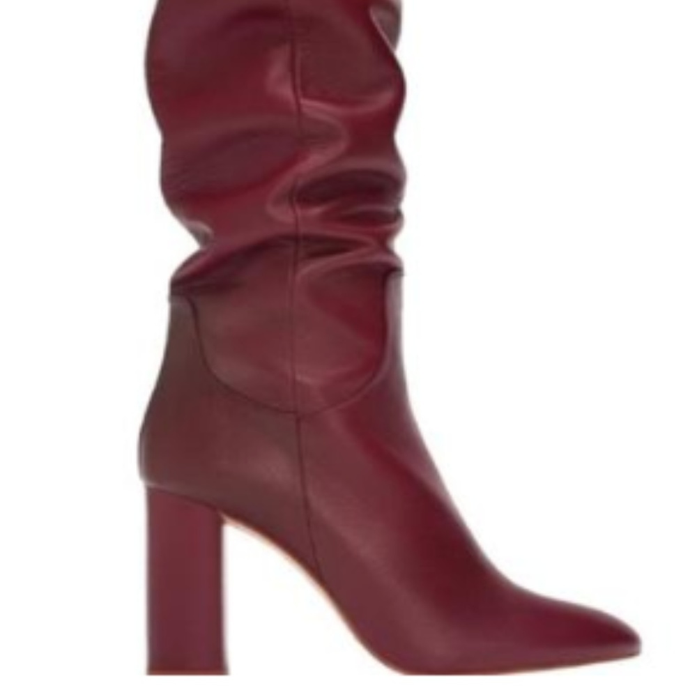 Zara tall burgundy boots size 38
